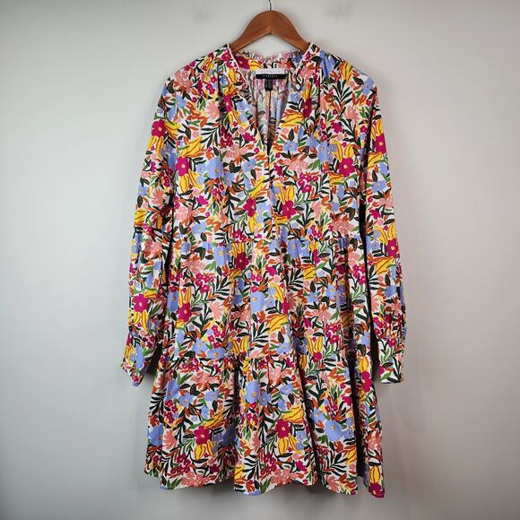 ELOQUII Elements Women's 18/20 Plus Size Tiered Floral Print Easy Dress - Picture 2 of 10